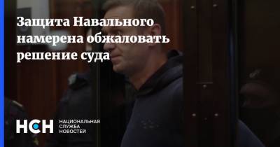 Защита Навального намерена обжаловать решение суда