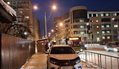 Автохам паркуется на пешеходной дорожке по улице Свердлова