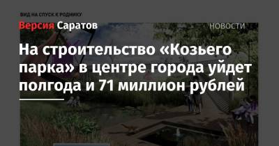На строительство «Козьего парка» в центре города уйдет полгода и 71 миллион рублей
