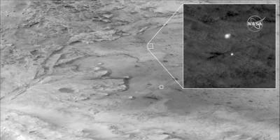 Опубликованы первые цветные фото, сделанные аппаратом Perseverance во время посадки на Марс