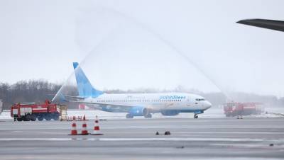 В Калининграде встретили самолёт с символикой региона