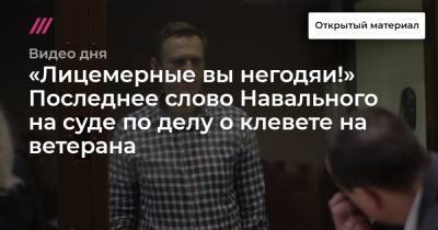 «За это вы будете гореть в аду»: последнее слово Навального на суде о клевете на ветерана