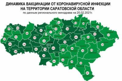 Опубликована карта вакцинации от коронавируса Саратовской области