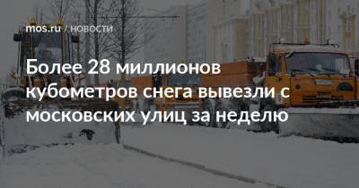 Более 28 миллионов кубометров снега вывезли с московских улиц за неделю