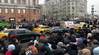 СК РФ установил ударившего бойца ОМОН участника митинга в Москве 31 января