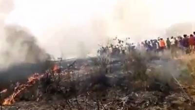 Военный самолёт полностью сгорел при крушении в Нигерии
