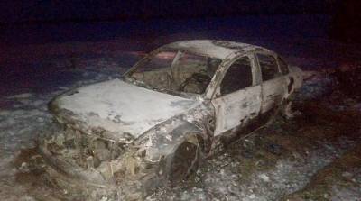В Лунинецком районе угонщик попал в ДТП и бросил горящую машину