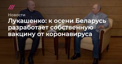 Лукашенко: к осени Беларусь разработает собственную вакцину от коронавируса