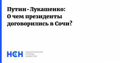 Путин-Лукашенко: О чем президенты договорились в Сочи?