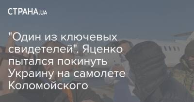 "Один из ключевых свидетелей". Яценко пытался покинуть Украину на самолете Коломойского