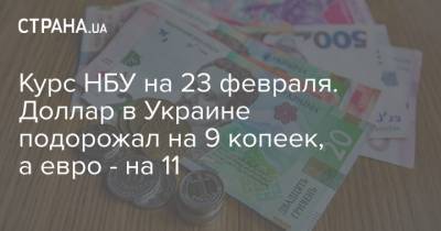 Курс НБУ на 23 февраля. Доллар в Украине подорожал на 9 копеек, а евро - на 11