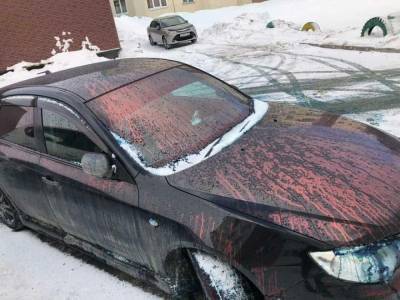 Подростки раскрасили химикатами несколько автомобилей в южно-сахалинском дворе