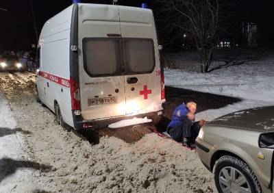 В Горроще скорая помощь увязла в снегу