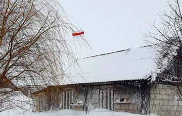 Воришки-лукашисты чуть не упали с крыши, снимая национальный флаг у Алины Нагорной - charter97.org - район Рогачевский