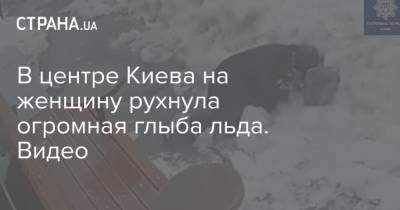 В центре Киева на женщину рухнула огромная глыба льда. Видео