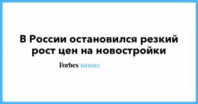 В России остановился резкий рост цен на новостройки