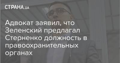 Адвокат заявил, что Зеленский предлагал Стерненко должность в правоохранительных органах