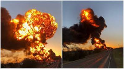 В Техасе взорвался поезд — видео