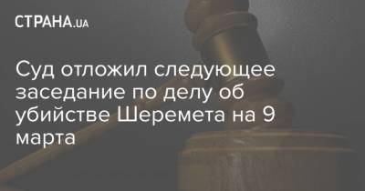 Суд отложил следующее заседание по делу об убийстве Шеремета на 9 марта