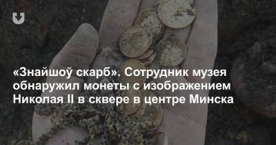 «Знайшоў скарб». Сотрудник музея обнаружил монеты с изображением Николая II в сквере в центре Минска