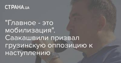 "Главное - это мобилизация". Саакашвили призвал грузинскую оппозицию к наступлению