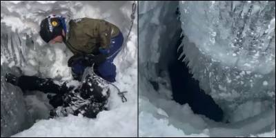 На Эльбрусе сноубордисты провалились под снег и выжили благодаря снежному куполу – видео - ТЕЛЕГРАФ