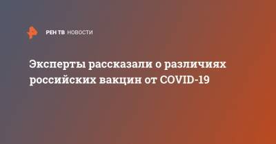 Эксперты рассказали о различиях российских вакцин от COVID-19