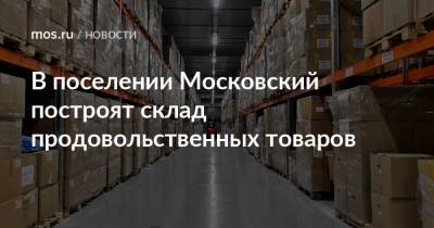 В поселении Московский построят склад продовольственных товаров