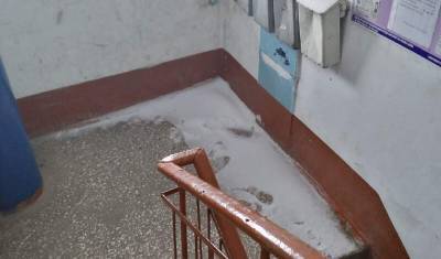В Ишиме буран, снег выпал даже в подъездах домов