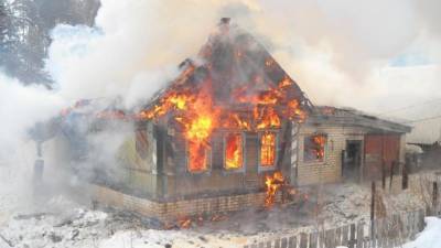 Двое мужчин заживо сгорели при пожаре в частном доме в Подмосковье