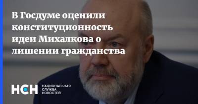 В Госдуме оценили конституционность идеи Михалкова о лишении гражданства