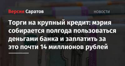 Торги на крупный кредит: мэрия собирается полгода пользоваться деньгами банка и заплатить за это почти 14 миллионов рублей