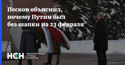 Песков объяснил, почему Путин был без шапки на 23 февраля