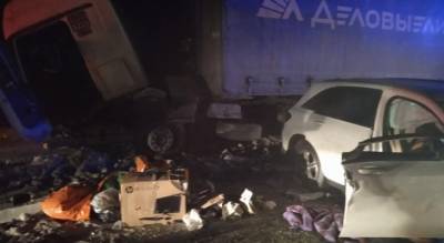 В ДТП с грузовым тягачом погибли водитель и пассажирка легковушки