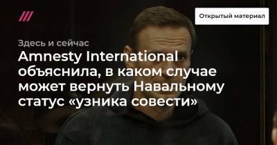Amnesty International объяснила, в каком случае может вернуть Навальному статус «узника совести»