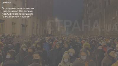 Геращенко назвал митинг сторонников Стерненко под Офисом президента "вакханалией насилия"