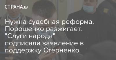 Нужна судебная реформа, Порошенко разжигает. "Слуги народа" подписали заявление в поддержку Стерненко