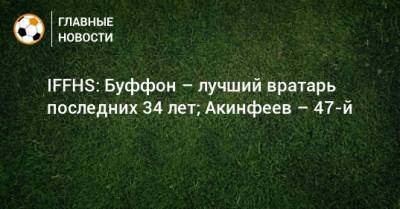 IFFHS: Буффон – лучший вратарь последних 34 лет; Акинфеев – 47-й