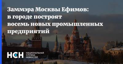 Заммэра Москвы Ефимов: в городе построят восемь новых промышленных предприятий