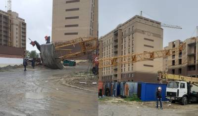 Падение башенных кранов в Тюмени во время урагана признали несчастным случаем