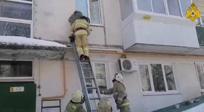 В Димитровграде спасатели сняли с газовой трубы женщину