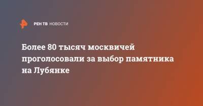 Более 80 тысяч москвичей проголосовали за выбор памятника на Лубянке