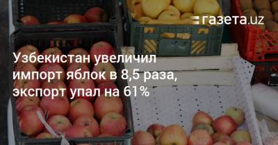 Узбекистан увеличил импорт яблок в 8,5 раза, экспорт упал на 61%