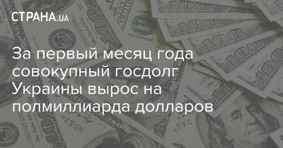 За первый месяц года совокупный госдолг Украины вырос на полмиллиарда долларов