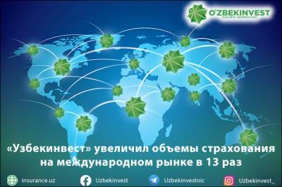 В 2020 году «Узбекинвест» увеличил объем операций на международном рынке страхования в 13 раз