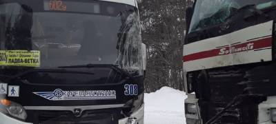 На трассе в Карелии фура протаранила автобус с пассажирами