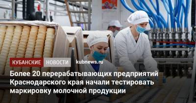 Более 20 перерабатывающих предприятий Краснодарского края начали тестировать маркировку молочной продукции