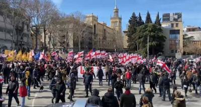 Оппозиция вывела тысячи людей на акцию протеста в центре Тбилиси - видео