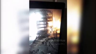 На видео попало обрушение подъемника в Мурманской области
