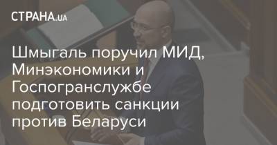 Шмыгаль поручил МИД, Минэкономики и Госпогранслужбе подготовить санкции против Беларуси